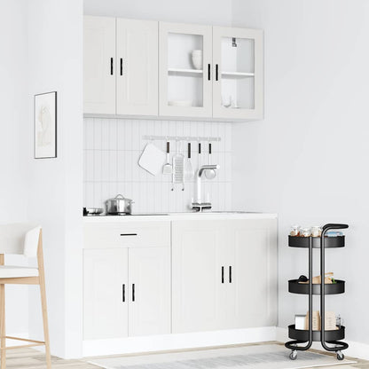 vidaXL 4-tlg. Küchenschrank-Set Porto Weiß Holzwerkstoff