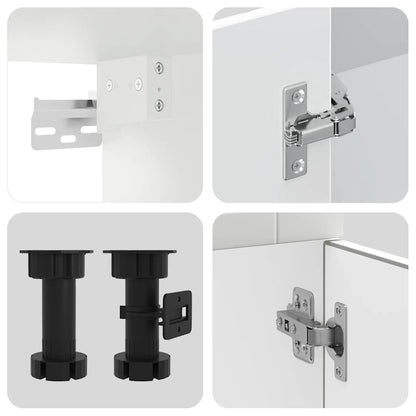 vidaXL 4-tlg. Küchenschrank-Set Porto Weiß Holzwerkstoff