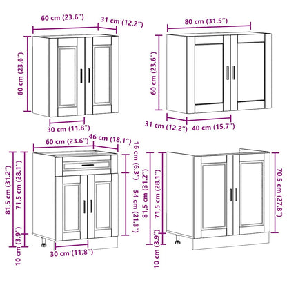 vidaXL 4-tlg. Küchenschrank-Set Porto Sonoma-Eiche Holzwerkstoff