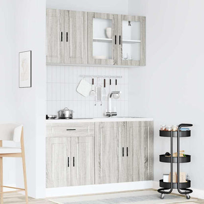 vidaXL Ensemble de 4 meubles de cuisine Porto Gris Bois d'ingénierie