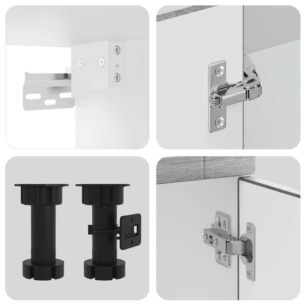 vidaXL Ensemble de 4 meubles de cuisine Porto Gris Bois d'ingénierie
