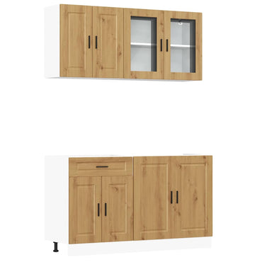vidaXL Ensemble de 4 meubles de cuisine Kalmar chêne artisanisé en bois d'ingénierie