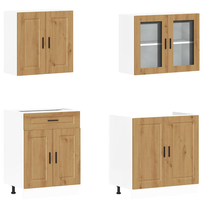 vidaXL Ensemble de 4 meubles de cuisine Kalmar chêne artisanisé en bois d'ingénierie