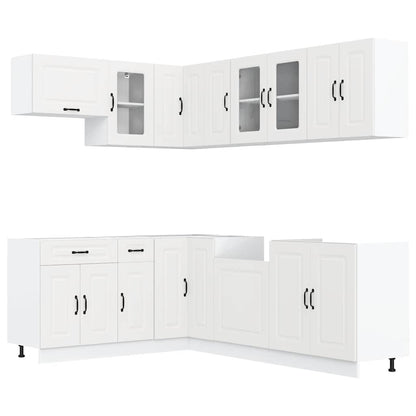 vidaXL 11-tlg. Küchenschrank-Set Kalmar Weiß Holzwerkstoff