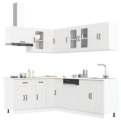 vidaXL 11-tlg. Küchenschrank-Set Kalmar Weiß Holzwerkstoff