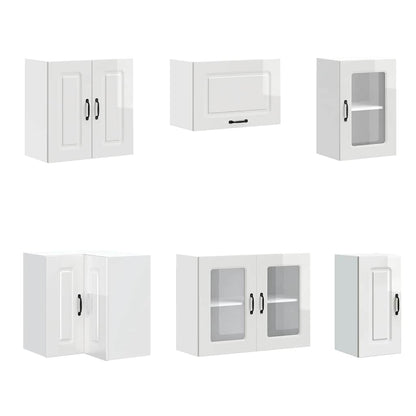 vidaXL 11-tlg. Küchenschrank-Set Kalmar Hochglanz-Weiß Holzwerkstoff