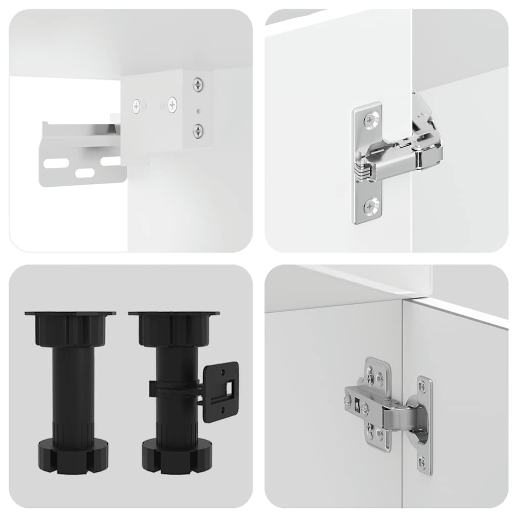 vidaXL 11-tlg. Küchenschrank-Set Kalmar Hochglanz-Weiß Holzwerkstoff