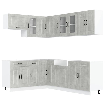 vidaXL Ensemble de meubles de cuisine Kalmar 11 pcs Béton gris Bois d'ingénierie
