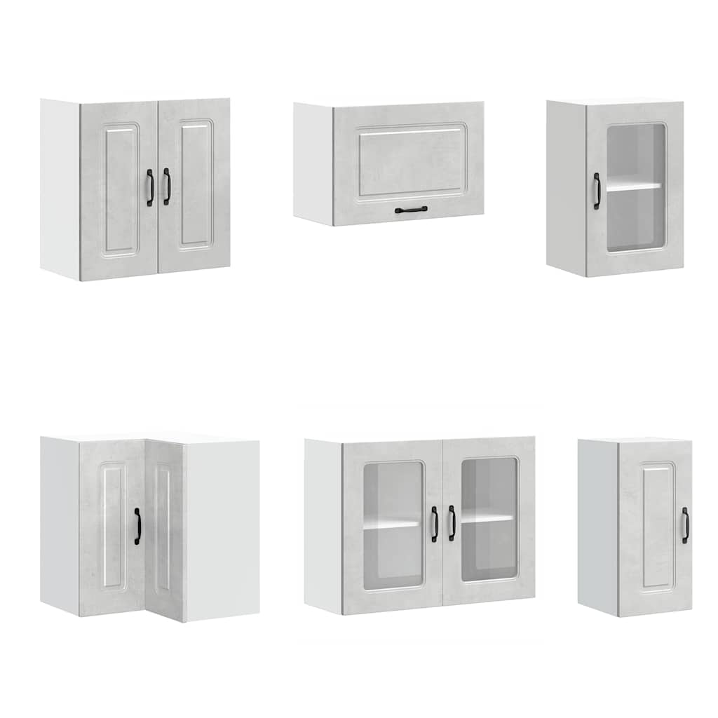 vidaXL Ensemble de meubles de cuisine Kalmar 11 pcs Béton gris Bois d'ingénierie