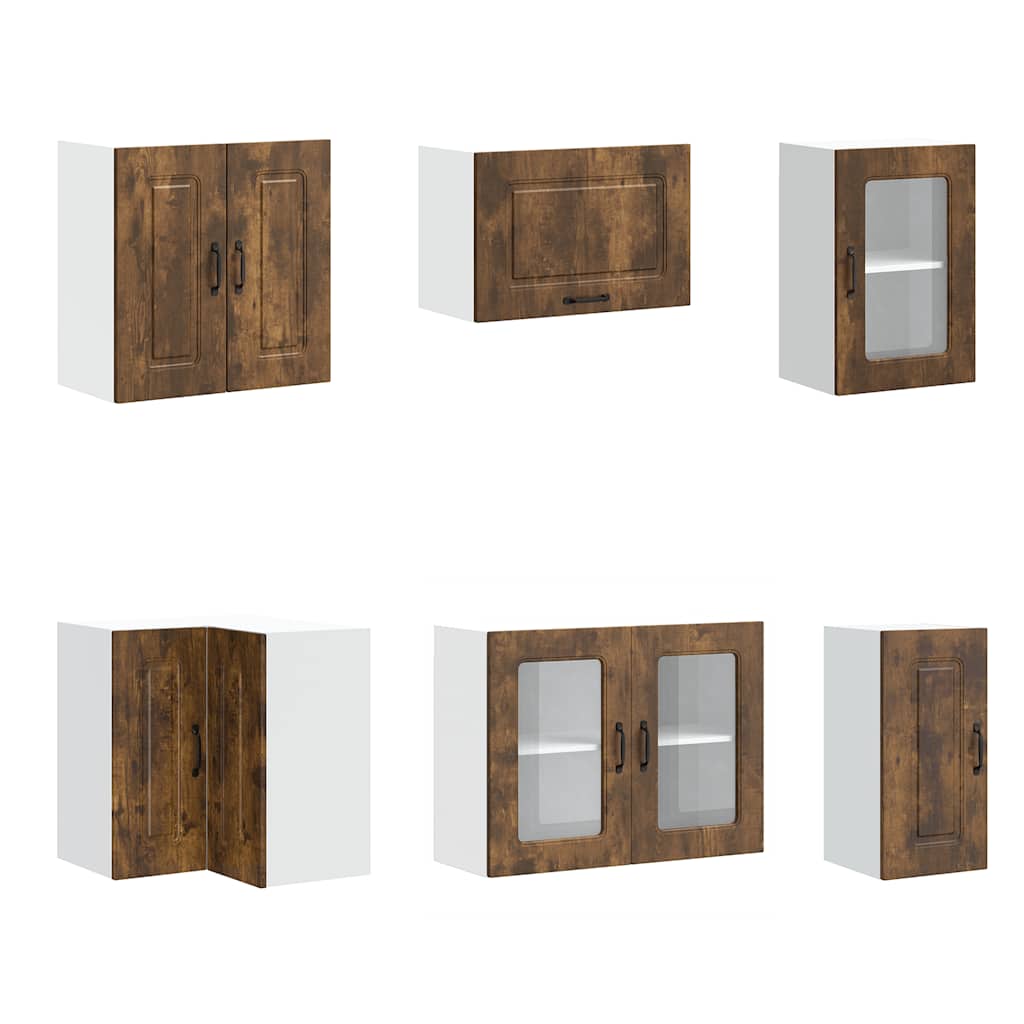 vidaXL 11-tlg. Küchenschrank-Set Kalmar Räuchereiche Holzwerkstoff