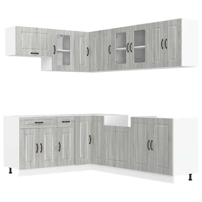 vidaXL Ensemble de 11 meubles de cuisine Kalmar Gris Sonoma en bois d'ingénierie