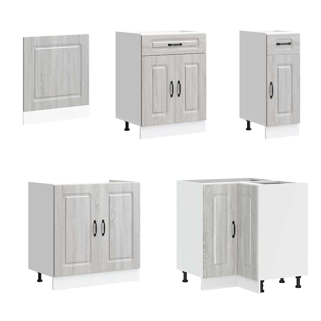 vidaXL Ensemble de 11 meubles de cuisine Kalmar Gris Sonoma en bois d'ingénierie