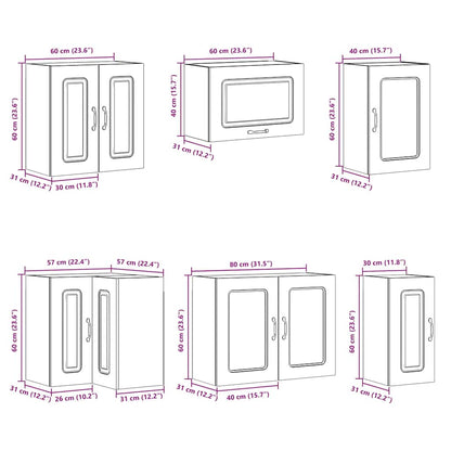 vidaXL Ensemble de 11 meubles de cuisine Kalmar Gris Sonoma en bois d'ingénierie