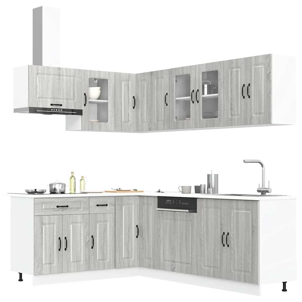 vidaXL Ensemble de 11 meubles de cuisine Kalmar Gris Sonoma en bois d'ingénierie