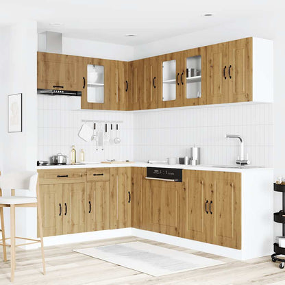 vidaXL 11-tlg. Küchenschrank-Set Kalmar Artisan-Eiche Holzwerkstoff