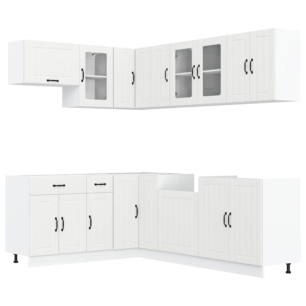 vidaXL 11-tlg. Küchenschrank-Set Lucca Weiß Holzwerkstoff