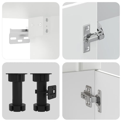 vidaXL 11-tlg. Küchenschrank-Set Lucca Weiß Holzwerkstoff