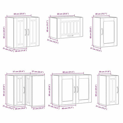 vidaXL 11-tlg. Küchenschrank-Set Lucca Weiß Holzwerkstoff