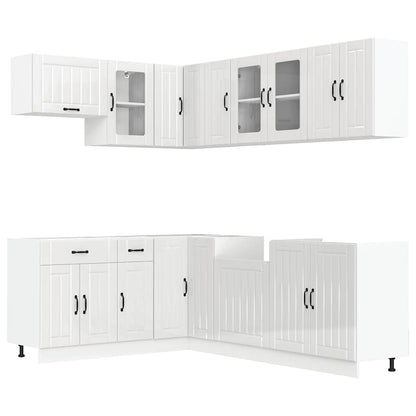 vidaXL Ensemble de 11 meubles de cuisine Lucca Blanc brillant Bois d'ingénierie