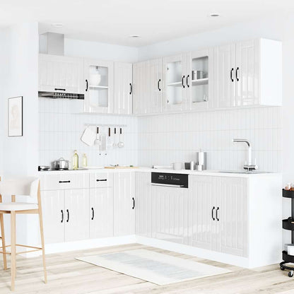 vidaXL Ensemble de 11 meubles de cuisine Lucca Blanc brillant Bois d'ingénierie
