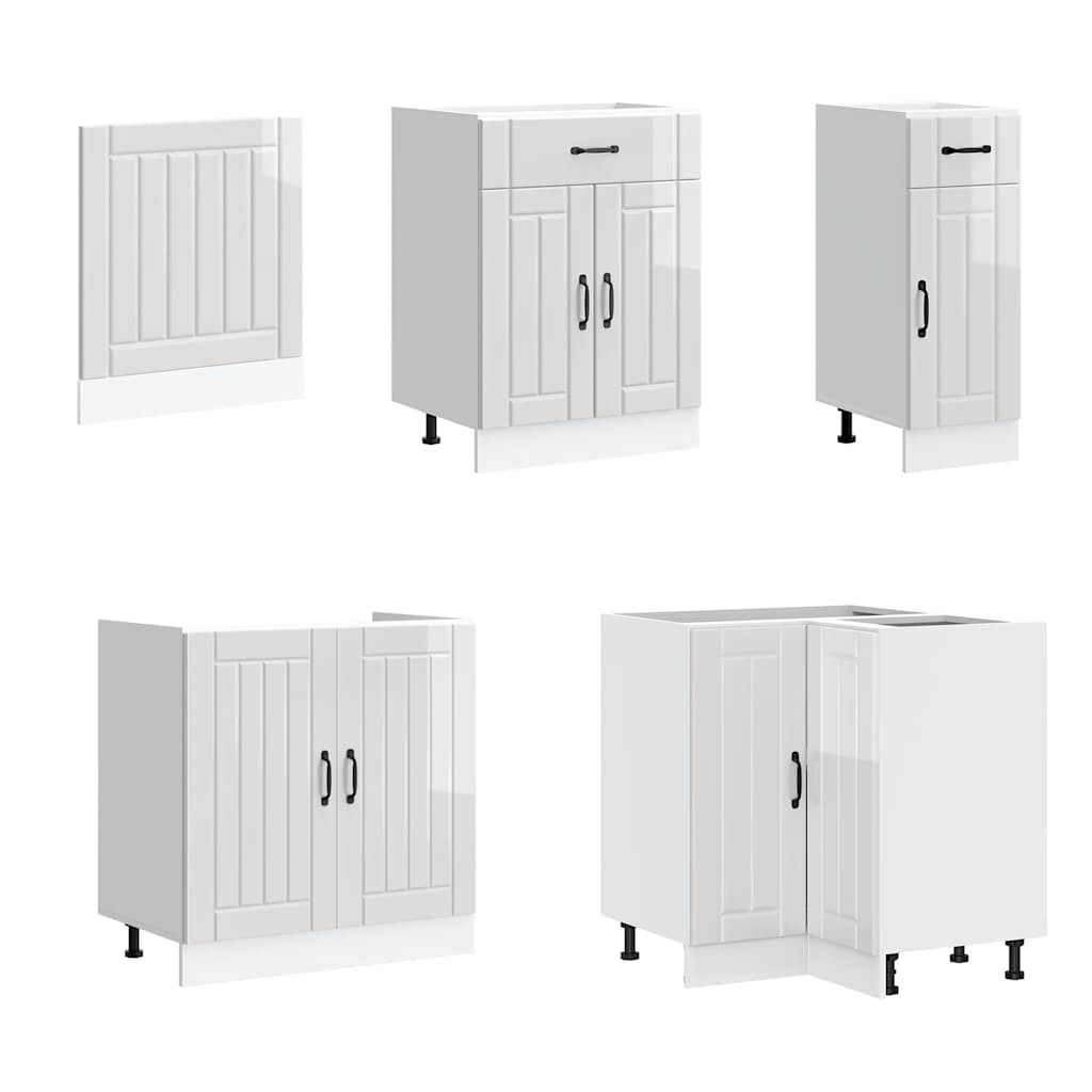 vidaXL Ensemble de 11 meubles de cuisine Lucca Blanc brillant Bois d'ingénierie