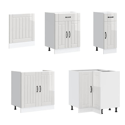 vidaXL Ensemble de 11 meubles de cuisine Lucca Blanc brillant Bois d'ingénierie