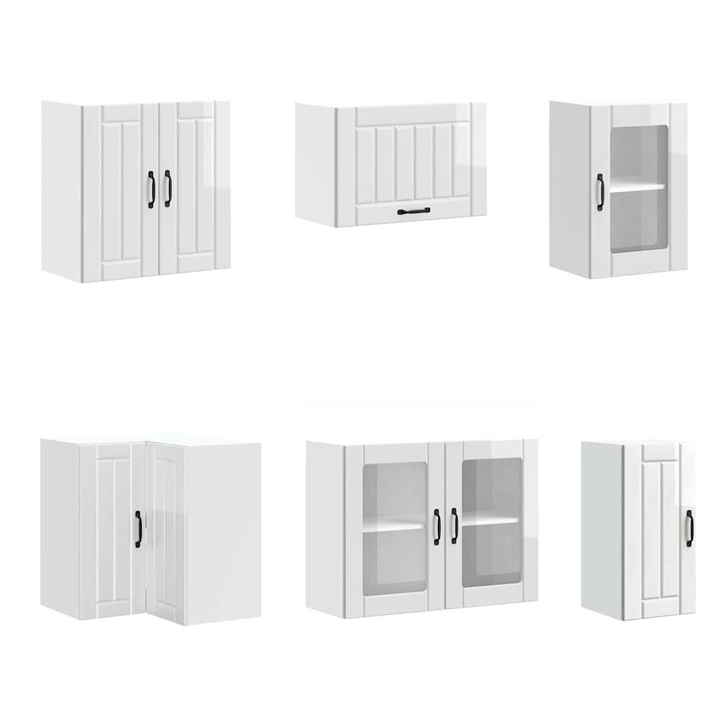 vidaXL Ensemble de 11 meubles de cuisine Lucca Blanc brillant Bois d'ingénierie