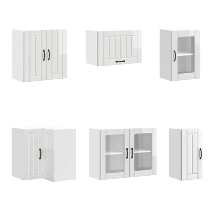 vidaXL Ensemble de 11 meubles de cuisine Lucca Blanc brillant Bois d'ingénierie