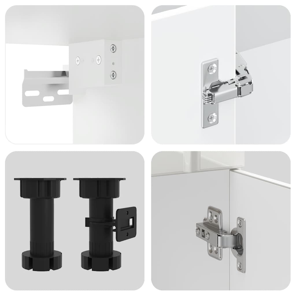 vidaXL Ensemble de 11 meubles de cuisine Lucca Blanc brillant Bois d'ingénierie