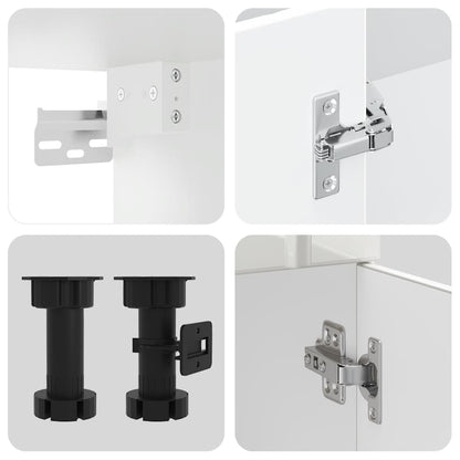 vidaXL Ensemble de 11 meubles de cuisine Lucca Blanc brillant Bois d'ingénierie