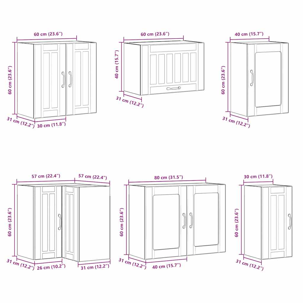 vidaXL Ensemble de 11 meubles de cuisine Lucca Blanc brillant Bois d'ingénierie