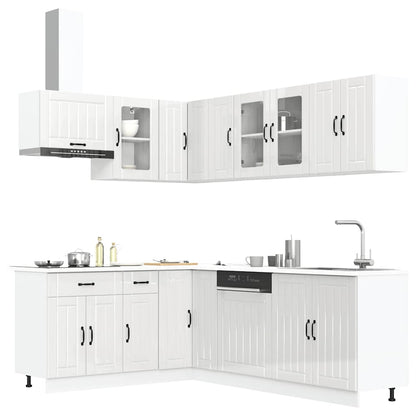 vidaXL Ensemble de 11 meubles de cuisine Lucca Blanc brillant Bois d'ingénierie