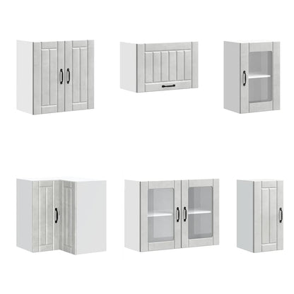 vidaXL 11-tlg. Küchenschrank-Set Lucca Betongrau Holzwerkstoff