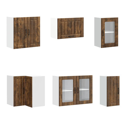 vidaXL 11-tlg. Küchenschrank-Set Lucca Räuchereiche Holzwerkstoff