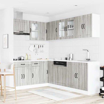 vidaXL 11-tlg. Küchenschrank-Set Lucca Grau Sonoma Holzwerkstoff