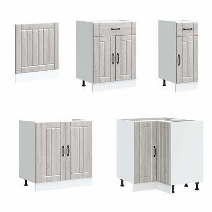 vidaXL 11-tlg. Küchenschrank-Set Lucca Grau Sonoma Holzwerkstoff