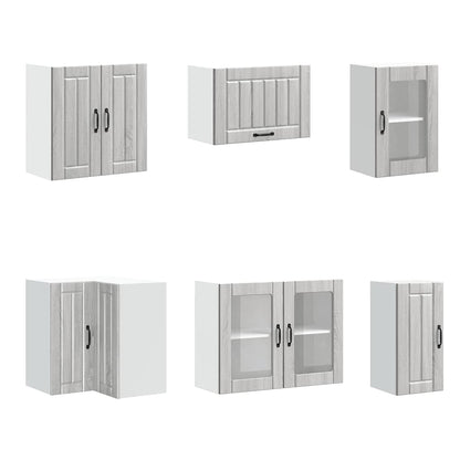 vidaXL 11-tlg. Küchenschrank-Set Lucca Grau Sonoma Holzwerkstoff
