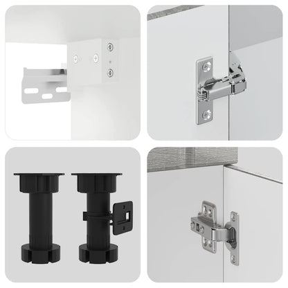 vidaXL 11-tlg. Küchenschrank-Set Lucca Grau Sonoma Holzwerkstoff