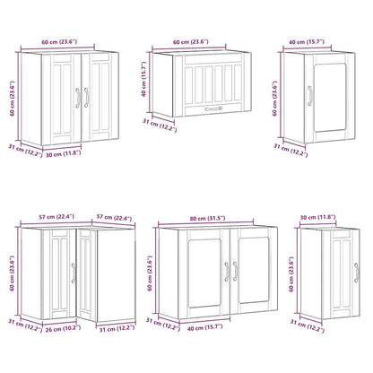 vidaXL Ensemble de 11 meubles de cuisine Lucca Marron effet chêne en bois d'ingénierie