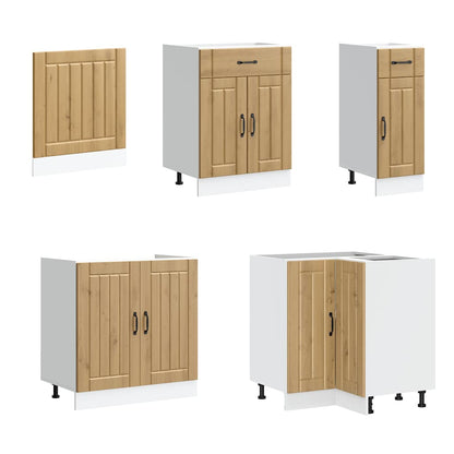 vidaXL Ensemble de 11 meubles de cuisine Lucca Chêne artisanal Bois d'ingénierie