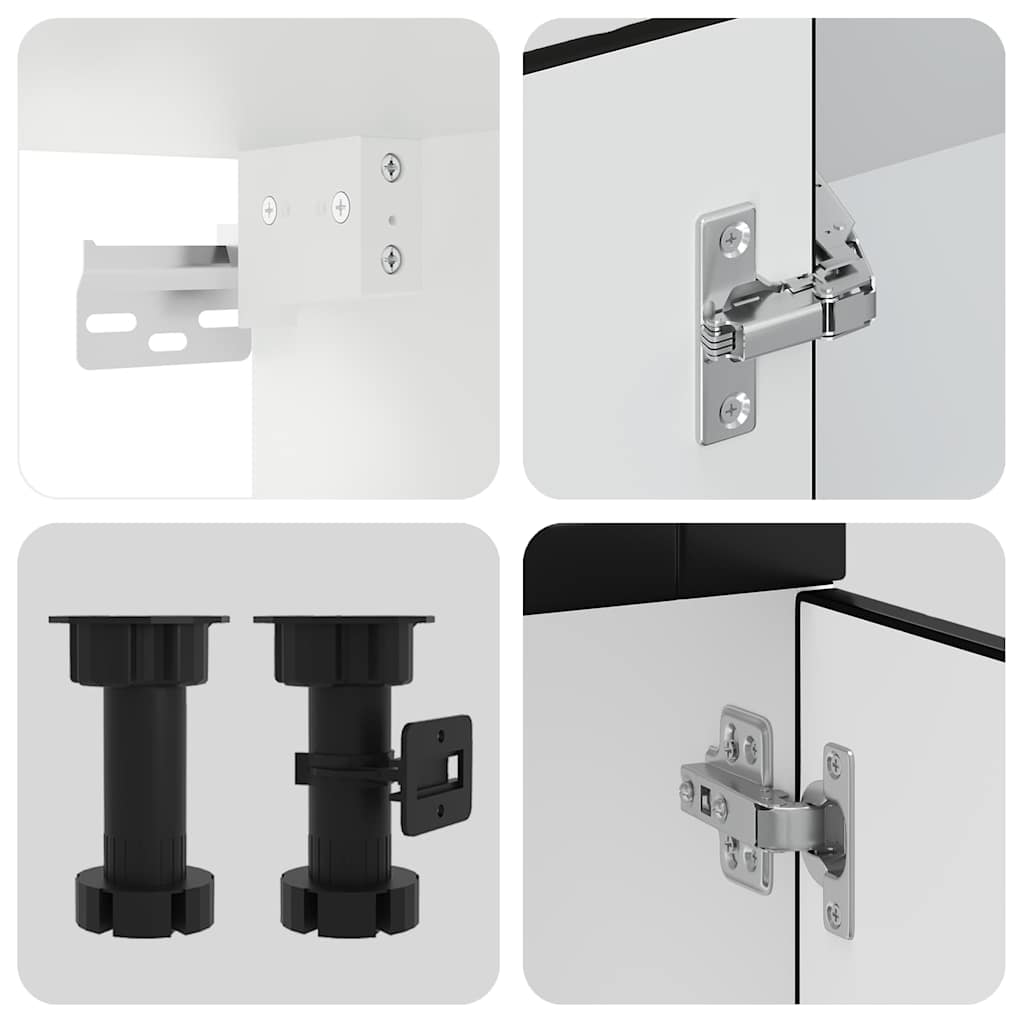 vidaXL 11-tlg. Küchenschrank-Set Porto Schwarz Holzwerkstoff