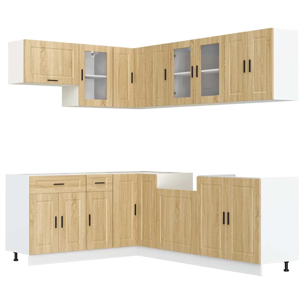 vidaXL 11-tlg. Küchenschrank-Set Porto Sonoma-Eiche Holzwerkstoff