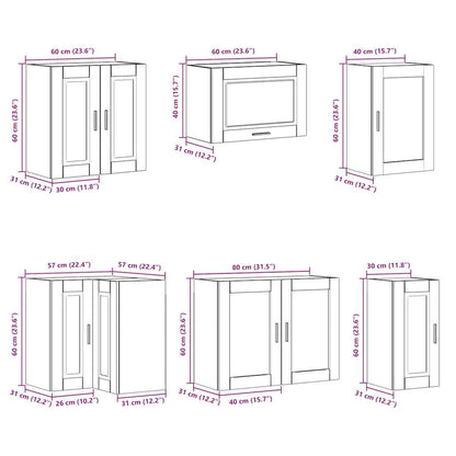 vidaXL 11-tlg. Küchenschrank-Set Porto Sonoma-Eiche Holzwerkstoff
