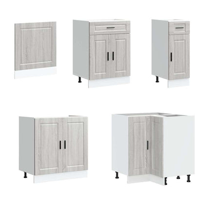 vidaXL 11-tlg. Küchenschrank-Set Porto Grau Sonoma Holzwerkstoff