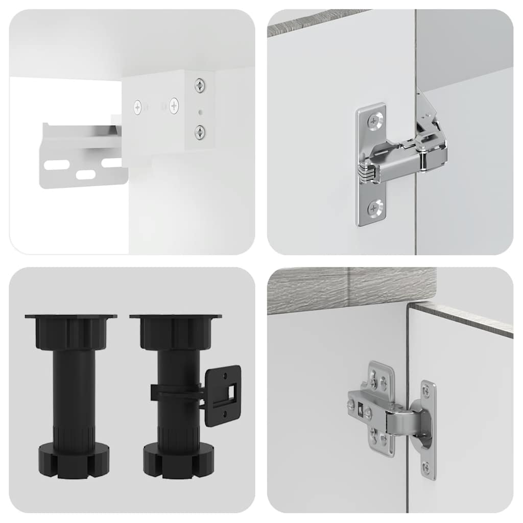 vidaXL 11-tlg. Küchenschrank-Set Porto Grau Sonoma Holzwerkstoff