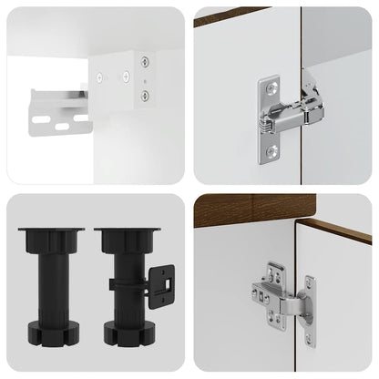 vidaXL 11tlg. Küchenschrank-Set Porto Braun Eichen-Optik Holzwerkstoff