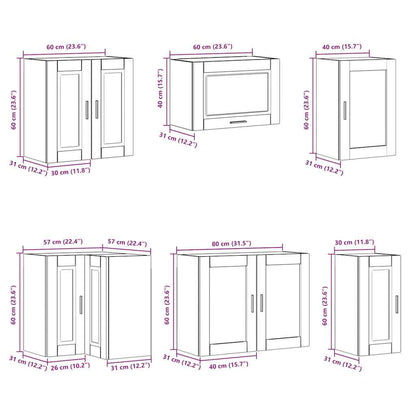 vidaXL 11tlg. Küchenschrank-Set Porto Braun Eichen-Optik Holzwerkstoff