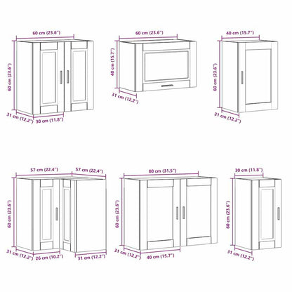 vidaXL 11-tlg. Küchenschrank-Set Porto Altholz-Optik Holzwerkstoff