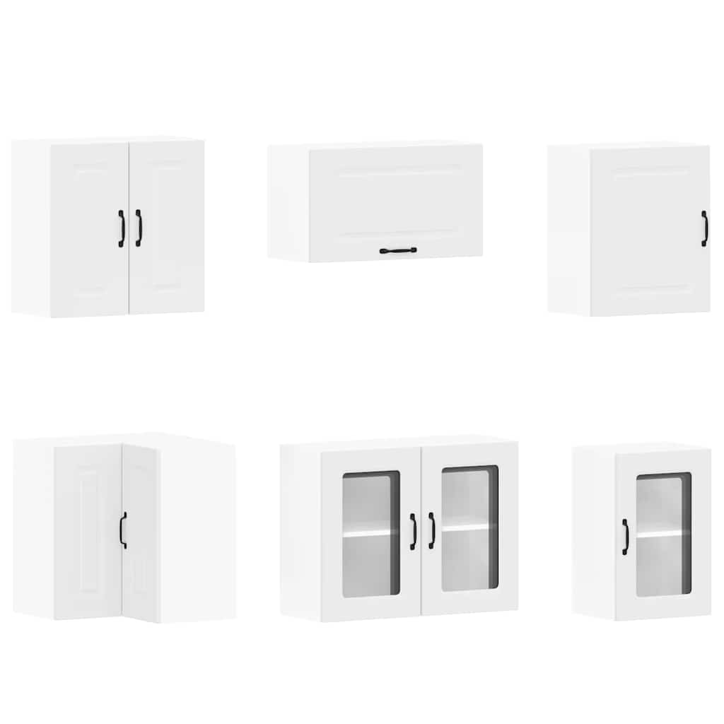 vidaXL Ensemble de 11 meubles de cuisine Kalmar Blanc Bois d'ingénierie
