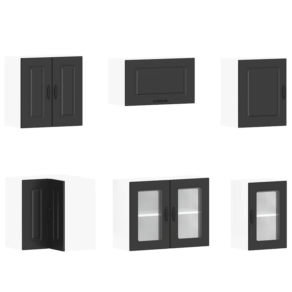 vidaXL 11-tlg. Küchenschrank-Set Kalmar Schwarz Holzwerkstoff